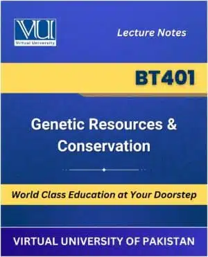 BT401 Genetic Resources Conservation Book | Virtual University | VU Bookshop