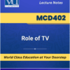 MCD402 Role of TV book Virtual University