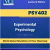 PSY402 Experimental Psychology Book Virtual University