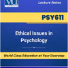 PSY611 Ethical Issues in Psychology Book Virtual University
