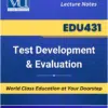 EDU431 Test Development Evaluation book Virtual University
