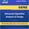 CS702 Advanced Algorithm Analysis Design book cover from VU Bookshop