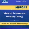 MB504T Methods in Molecular Biology Theory book cover from VU Bookshop