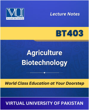 BT403 Agriculture Biotechnology book cover from VU Bookshop