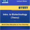 BT511T Introduction to Biotechnology book cover from VU Bookshop