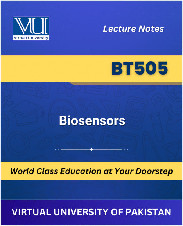 BT505 Biosensors textbook cover available at VU Bookshop