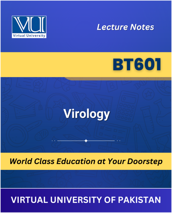VU BT601 Virology Book cover image for Virtual University students
