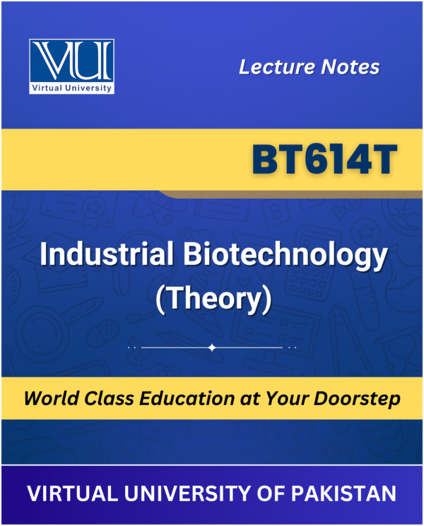 VU BT614T Industrial Biotechnology Theory Book cover image for Virtual University students