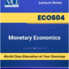 ECO604 Monetary Economics book cover from VU Bookshop