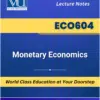 ECO604 Monetary Economics book cover from VU Bookshop