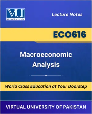 ECO616 - Macroeconomic Analysis book cover from VU Bookshop.
