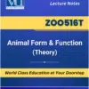 ZOO516T Animal Form Function Theory | VU Bookshop