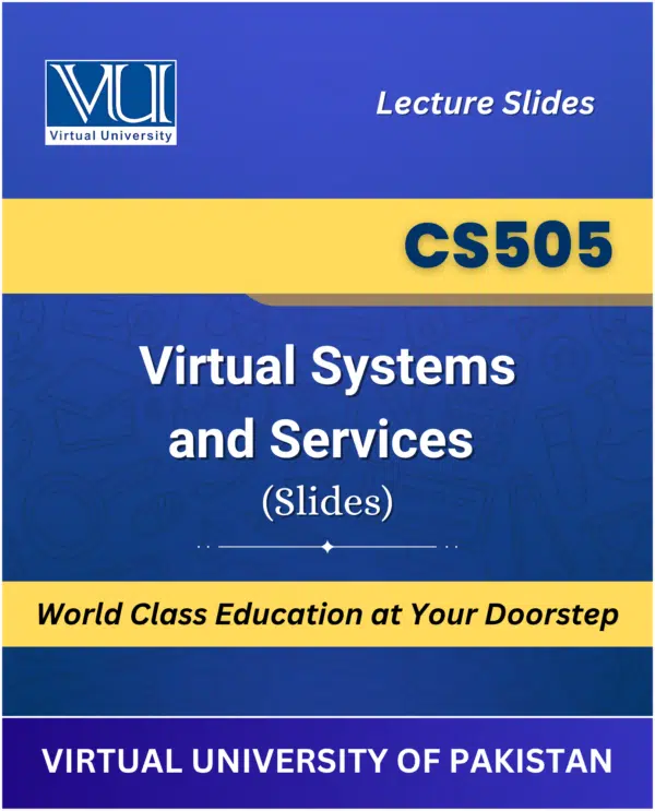 VU CS505 Virtual Systems and Services Book cover image for Virtual University students