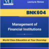 VU BNK604 Management of Financial Institutions Book cover image for Virtual University students