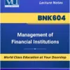 VU BNK604 Management of Financial Institutions Book cover image for Virtual University students