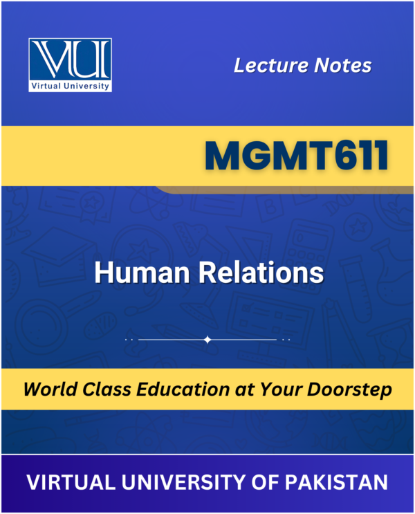 VU MGMT611 Human Relations Book cover image for Virtual University students