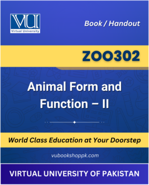 VU ZOO302 Animal Form and Function II Book cover image for Virtual University students