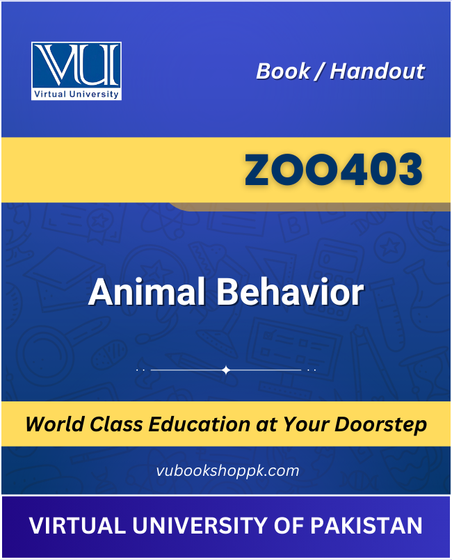 VU ZOO403 Animal Behavior Book cover image for Virtual University students