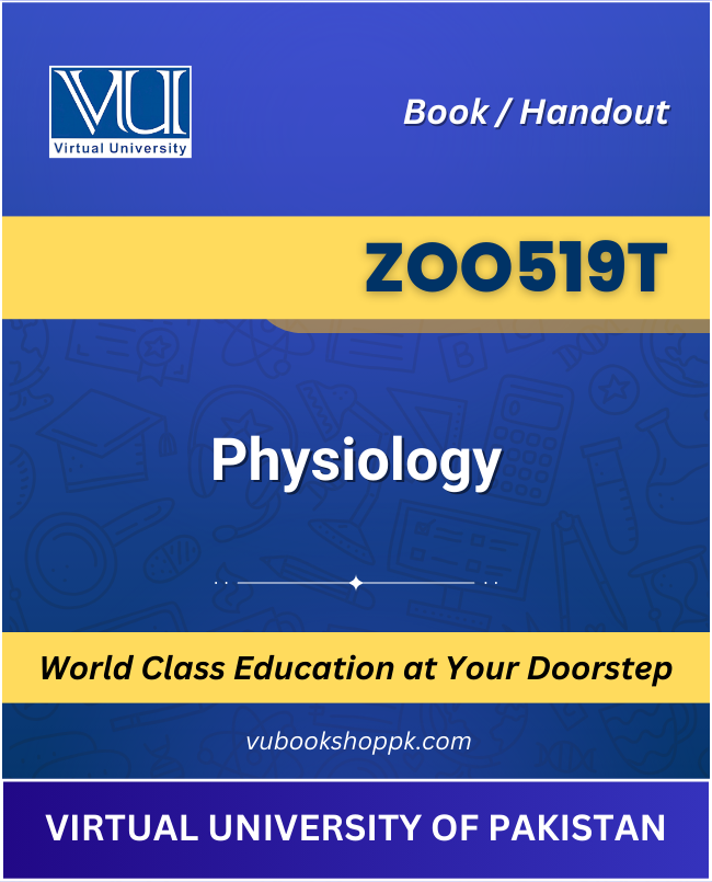 VU ZOO519T Physiology Theory Book cover image for Virtual University students
